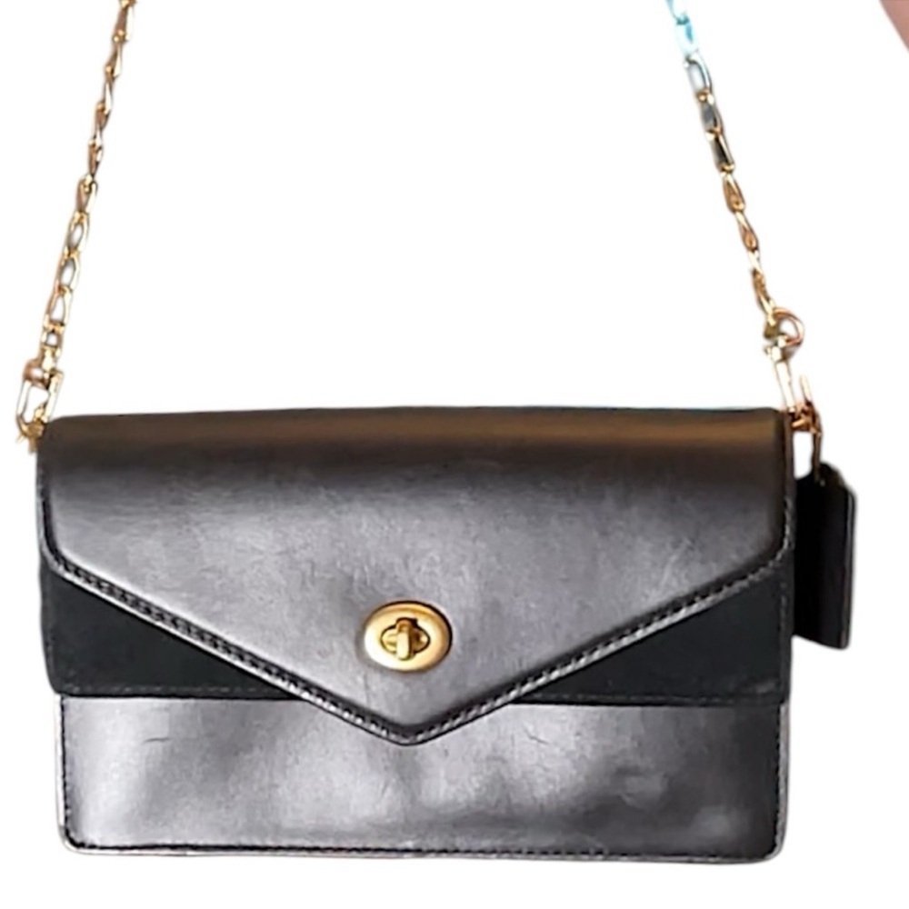 Coach, Astor, black leather, and suede Crossbody!